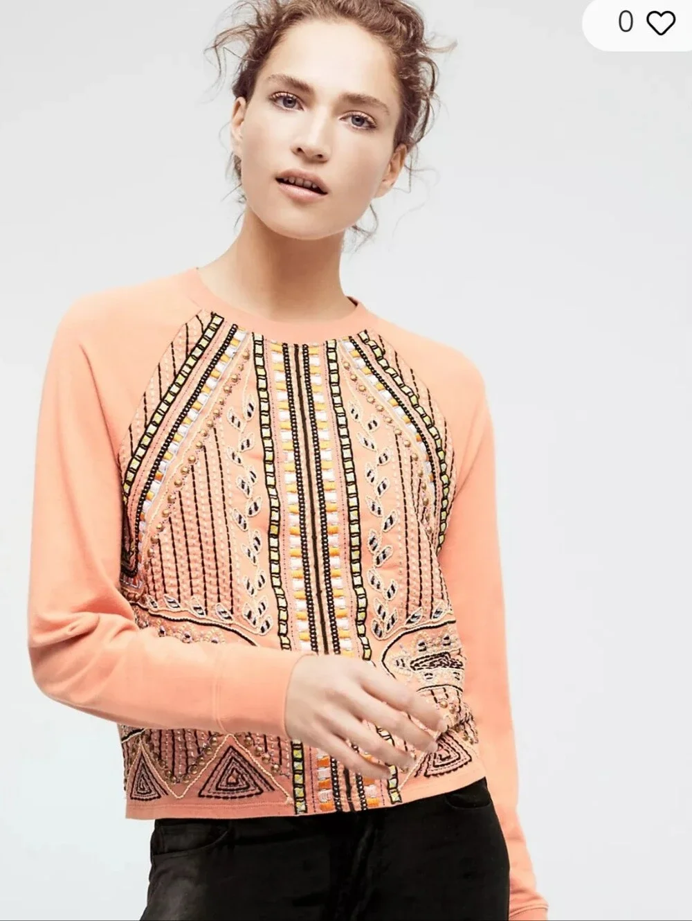 Anthropologie Akemi + Kin Sequin And Embroidered Sweatshirt Size Medium